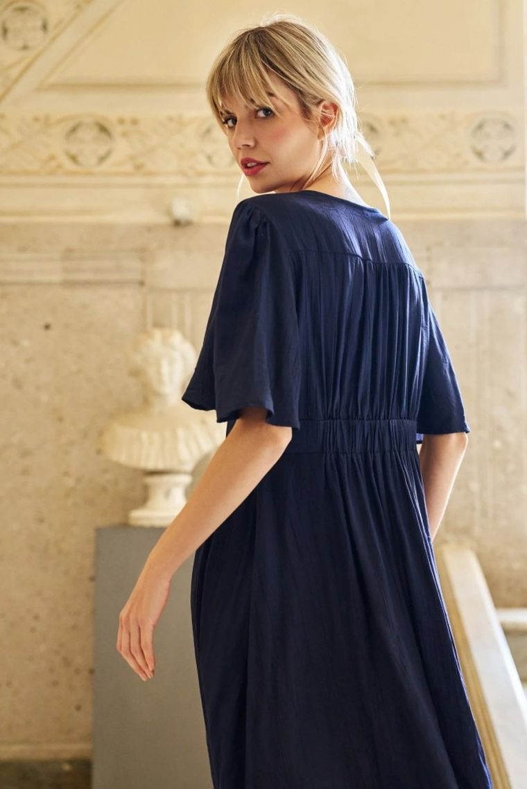 Sukienka damska, granatowa, Moodo