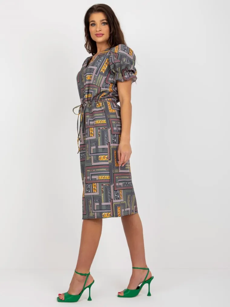 Sukienka damska, khaki, Lakerta