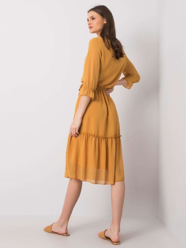 Sukienka damska, musztardowa, Rue Paris