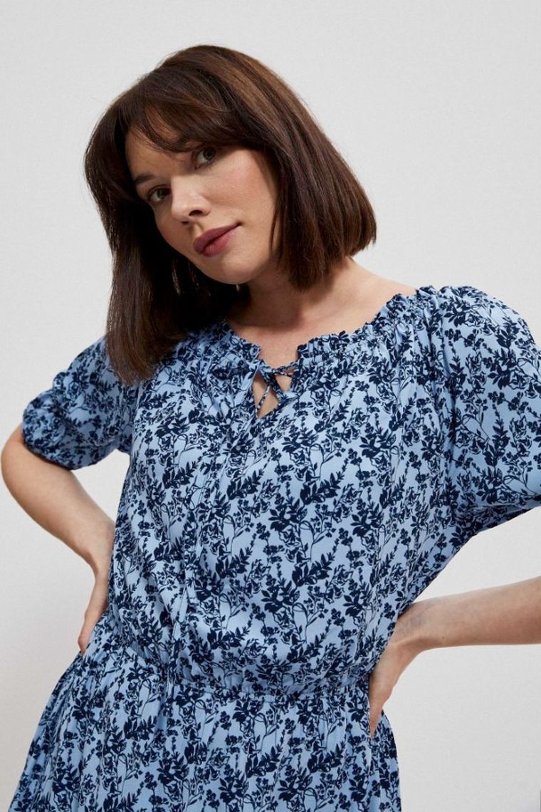 Sukienka damska, niebieska, Moodo