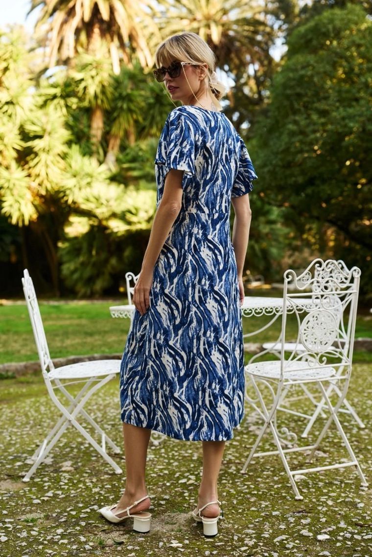 Sukienka damska, niebieska, Moodo