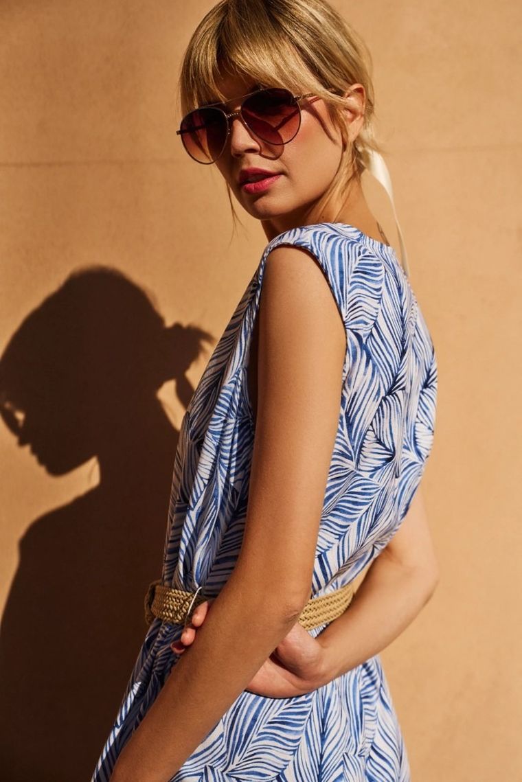 Sukienka damska, niebieska, Moodo