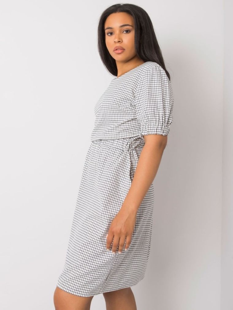 Sukienka damska, plus size, biała, Lakerta