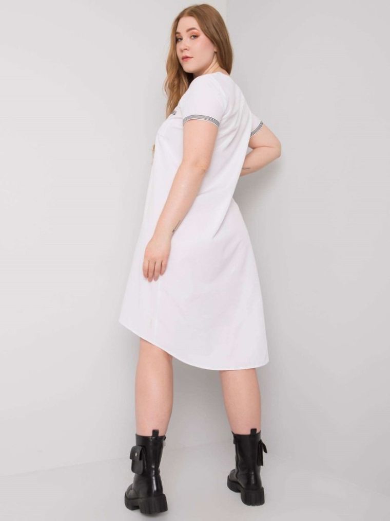 Sukienka damska, plus size, biała, Lakerta