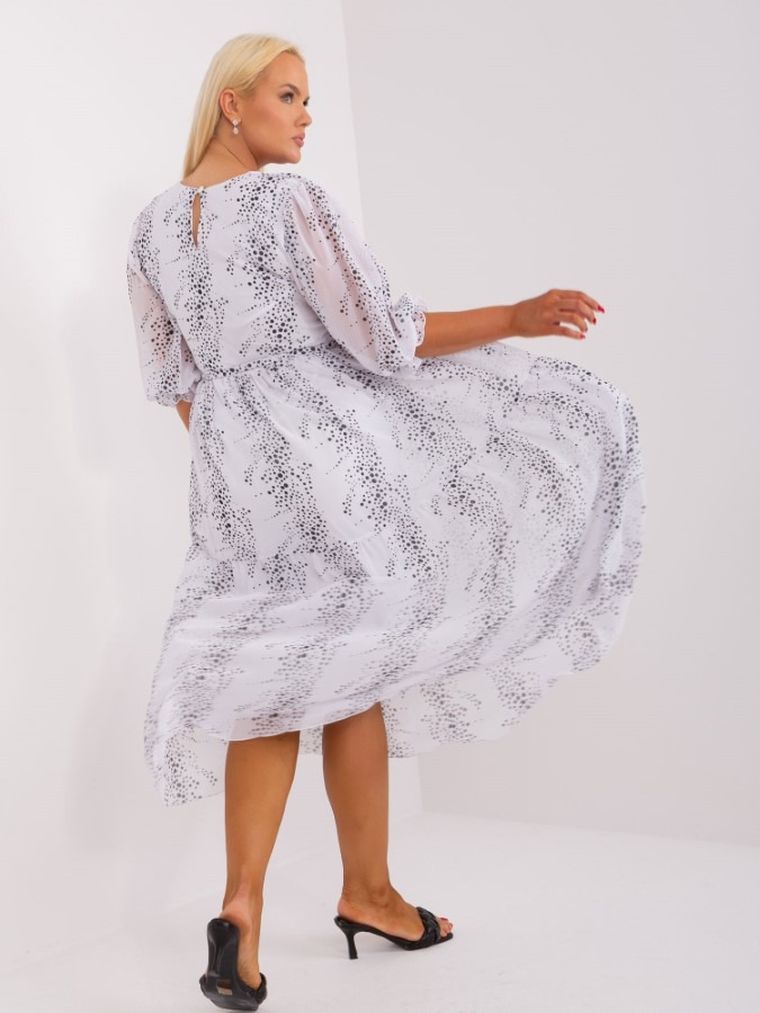 Sukienka damska, plus size, biała, Lakerta