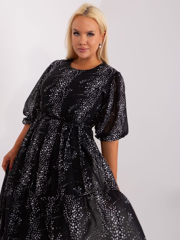 Sukienka damska, plus size, czarna, Lakerta