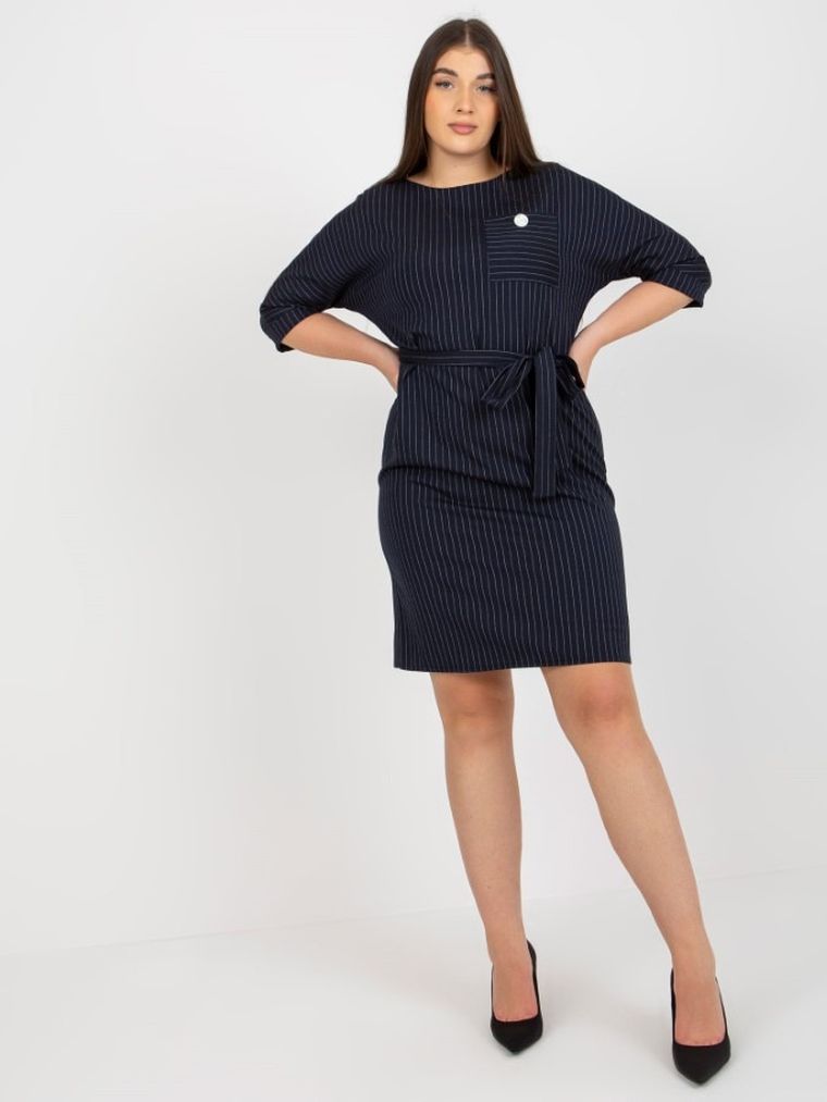 Sukienka damska, plus size, granatowa, Lakerta