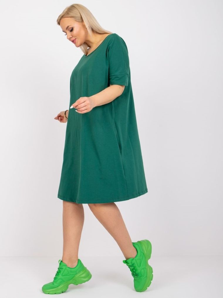 Sukienka damska, plus size, zielona, Basic Feel Good