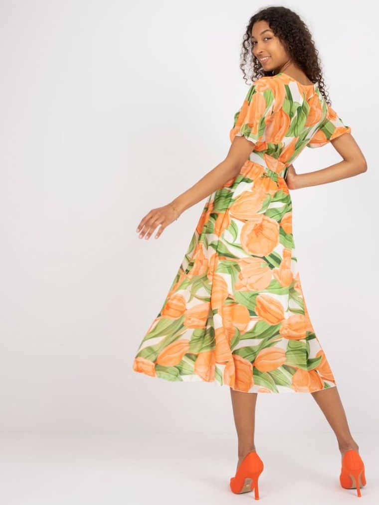 Sukienka damska, pomarańczowa, Italy Moda