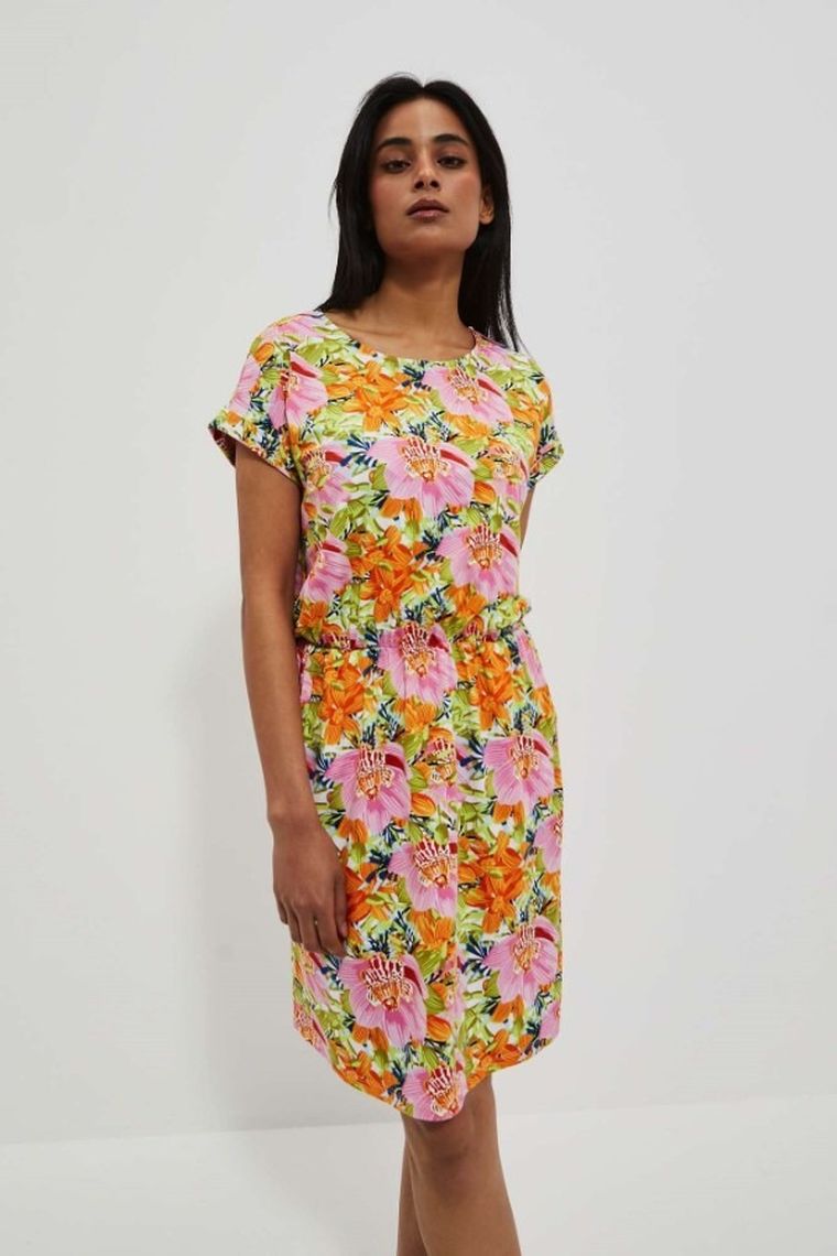 Sukienka damska, pomarańczowa, Moodo