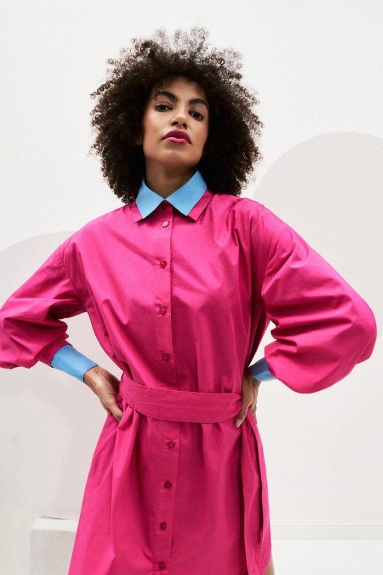 Sukienka damska, różowa, Moodo