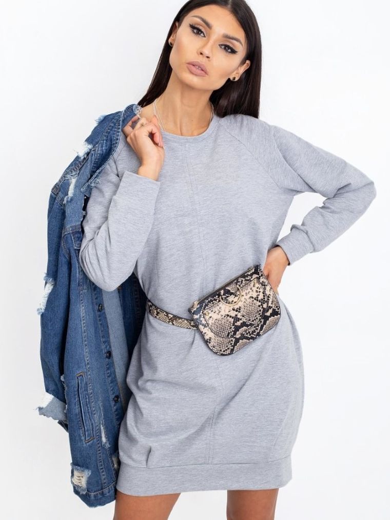 Sukienka damska, szara, Basic Feel Good