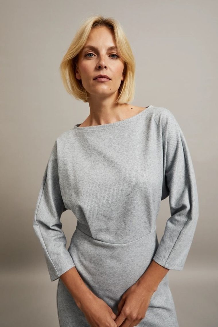 Sukienka damska, szara, Moodo