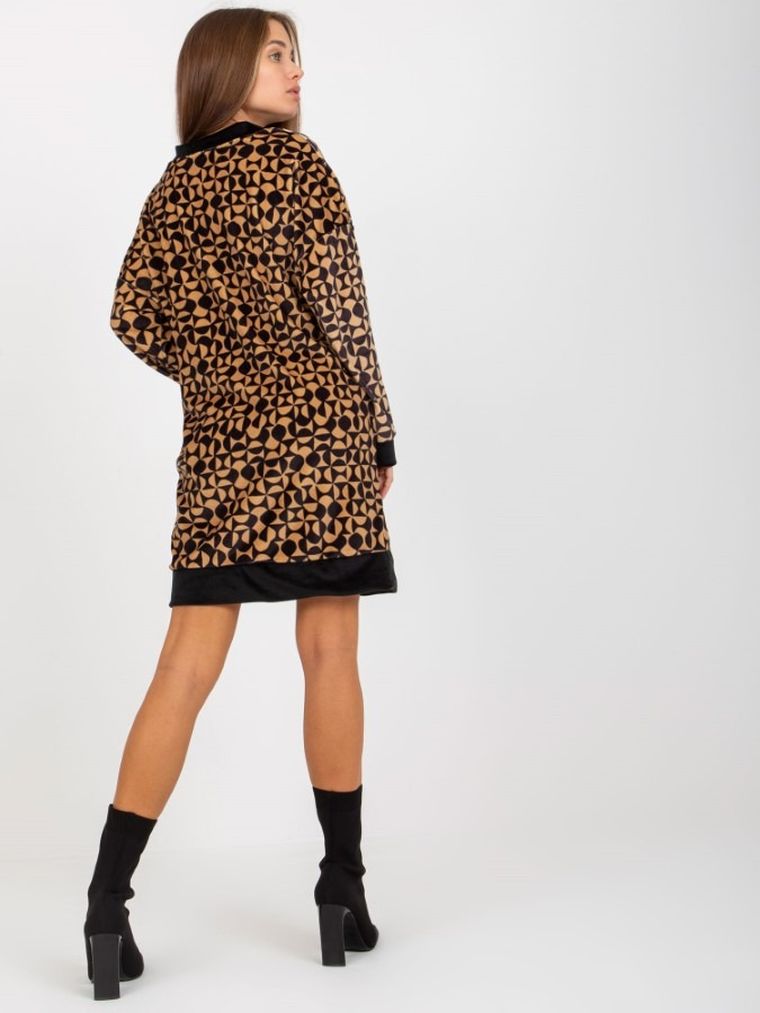 Sukienka damska, welurowa, mix, Rue Paris