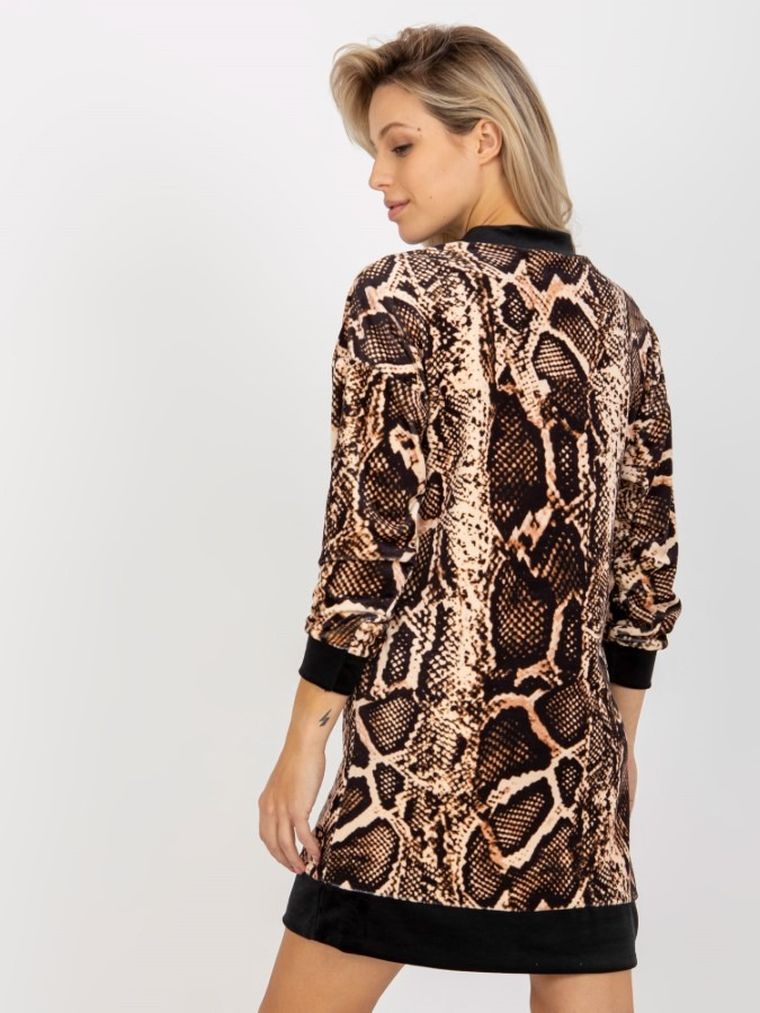 Sukienka damska, welurowa, mix, Rue Paris