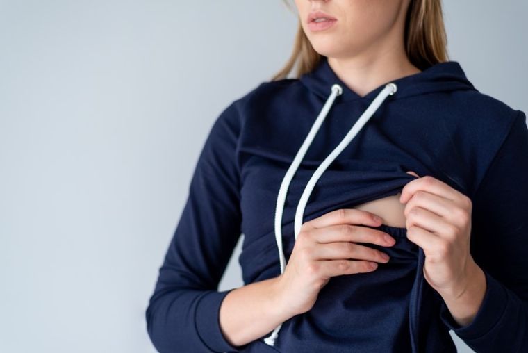 Sukienka damska z długim rękawem, do karmienia, granatowa, Miracle