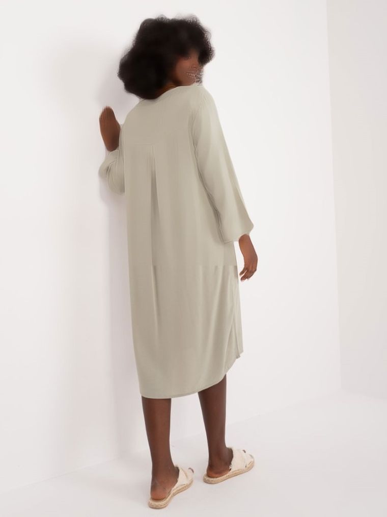 Sukienka damska z długim rękawem, zielona, Sublevel