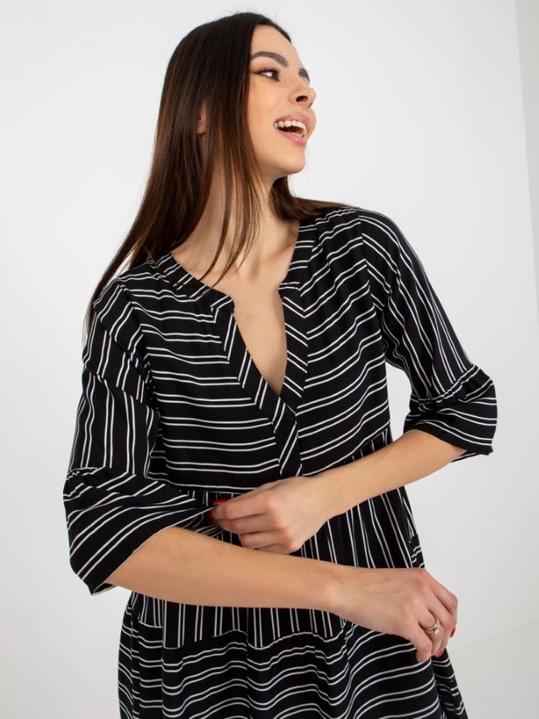 Sukienka damska z rękawem 3/4, czarna, Sublevel