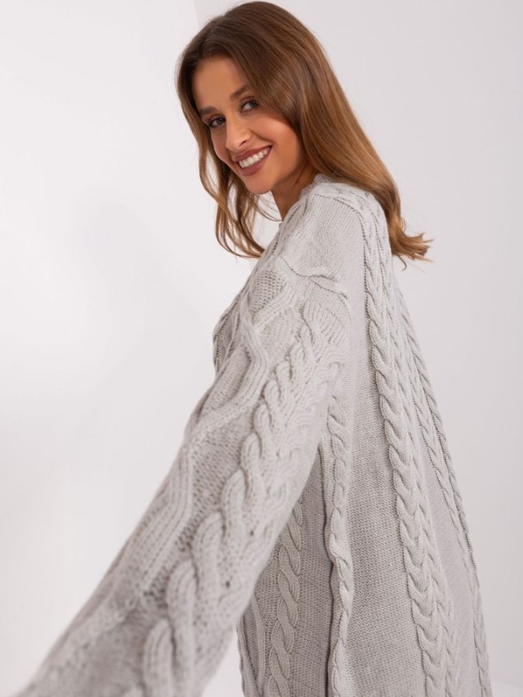 Sukienka damska z wełną, szara, Rue Paris