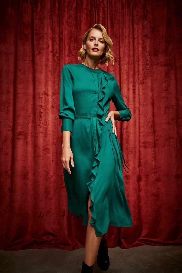 Sukienka damska, zielona, Moodo