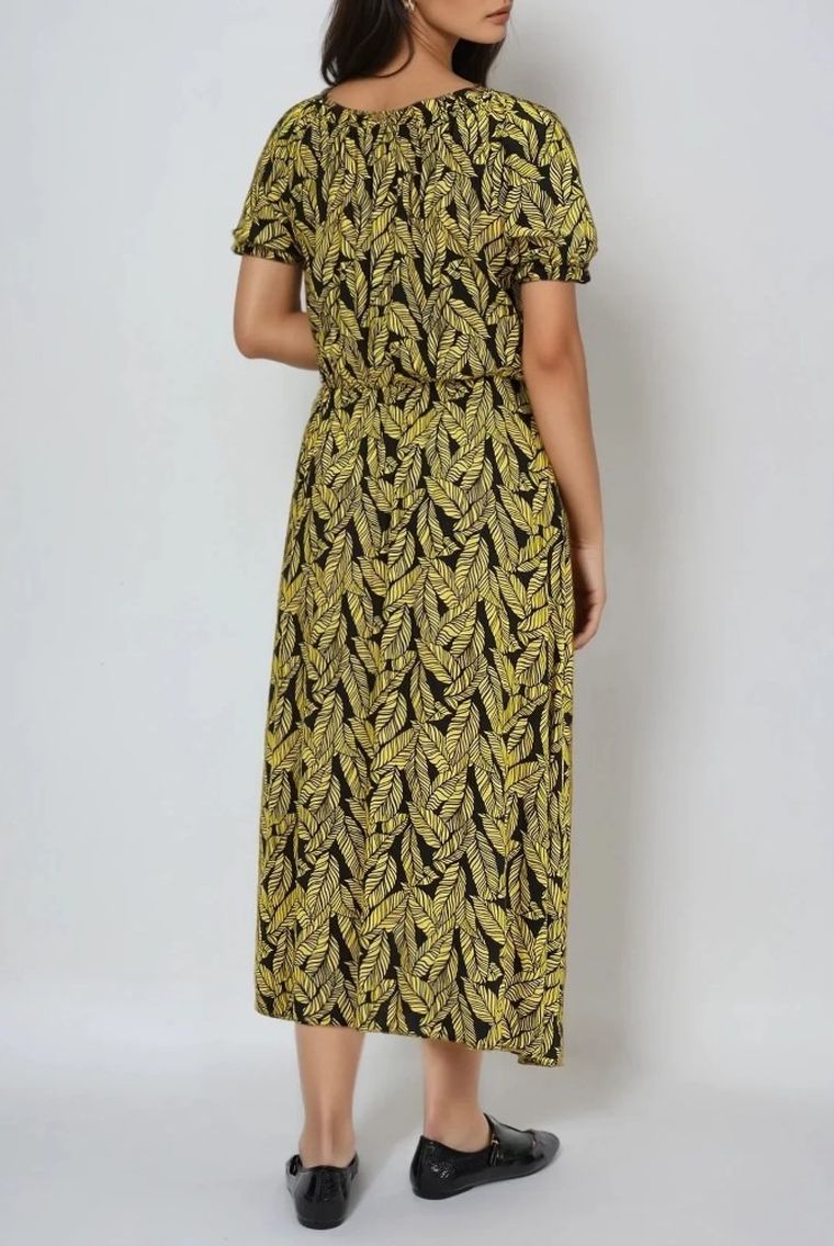 Sukienka damska, żółta, Moodo