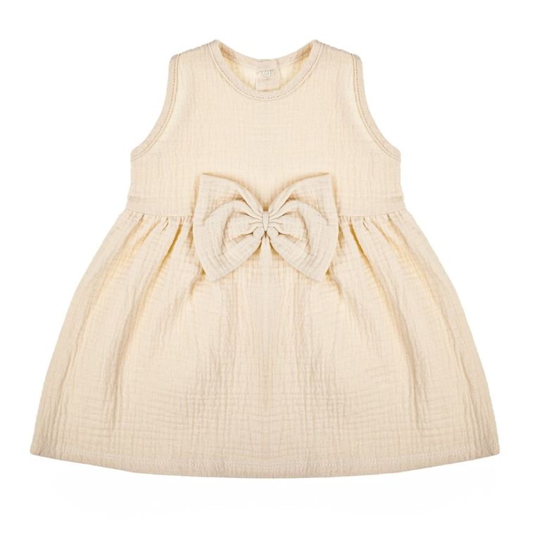 Sukienka dziewczęca bez rękawów, beżowa, Nicol