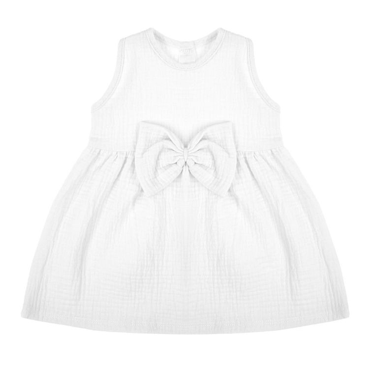 Sukienka dziewczęca bez rękawów, biała, Nicol