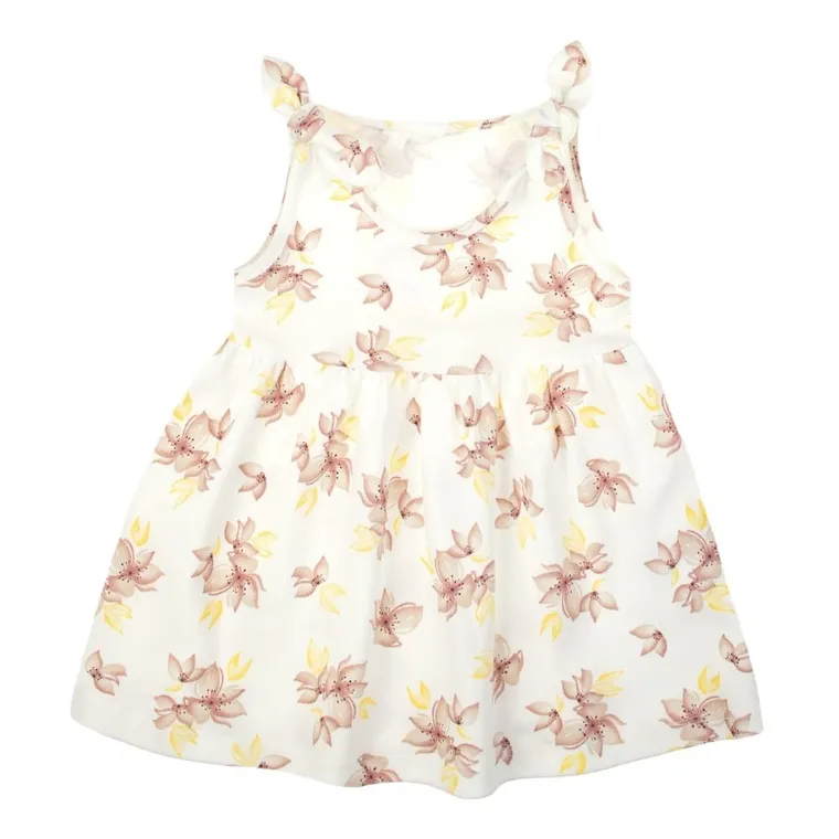 Sukienka dziewczęca na ramiączka, ecru, Nicol