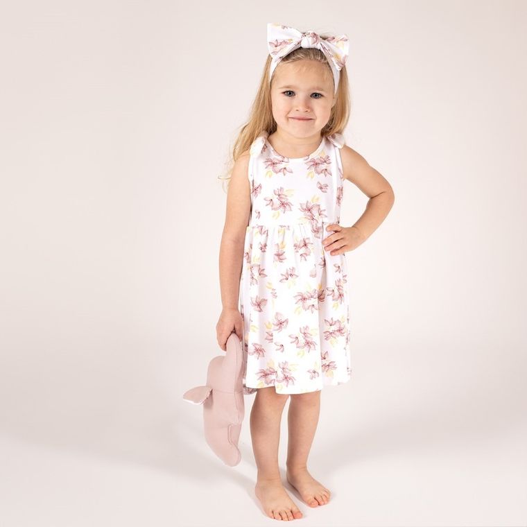 Sukienka dziewczęca na ramiączka, ecru, Nicol