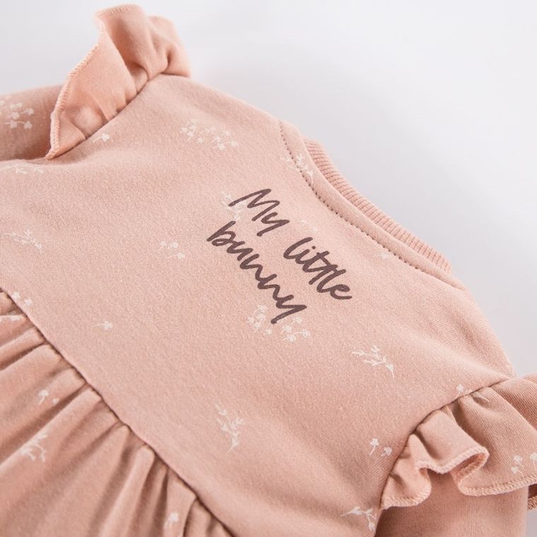 Sukienka dziewczęca z długim rękawem, beżowa, Bloom, Eevi