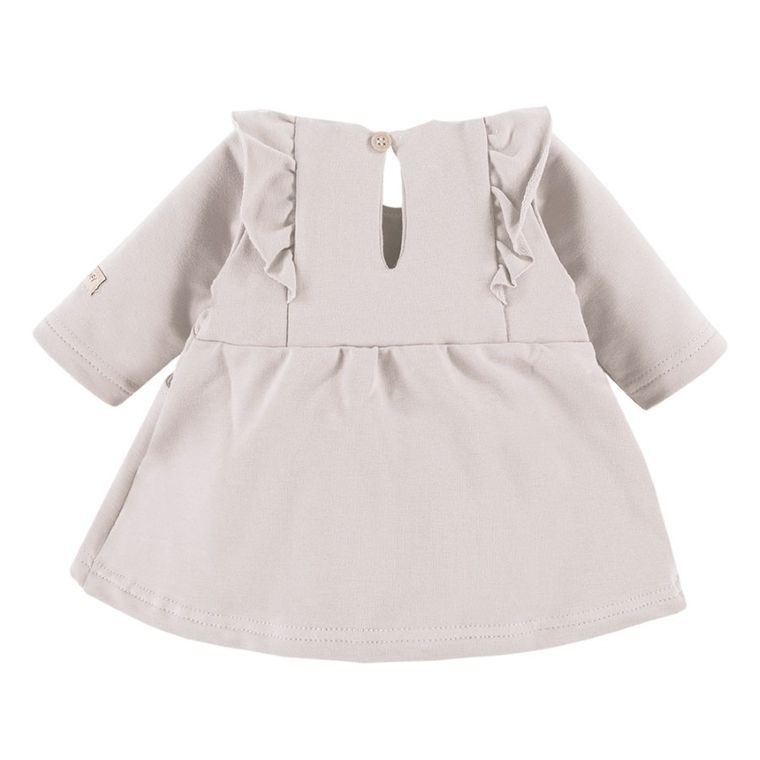 Sukienka dziewczęca z długim rękawem, beżowa, Eevi
