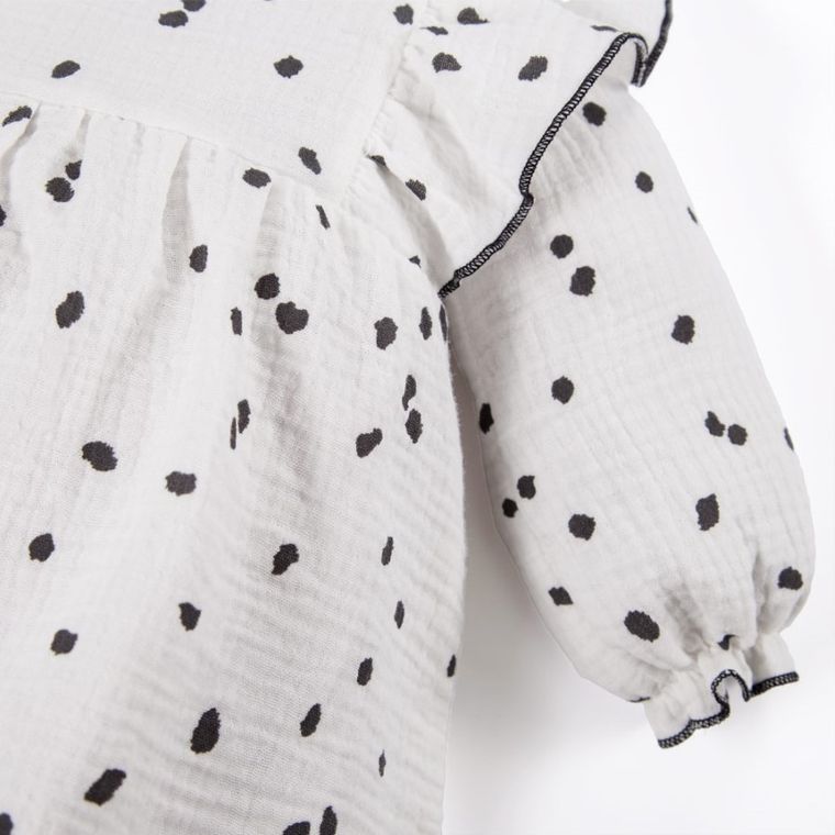 Sukienka dziewczęca z długim rękawem, biała, Eevi