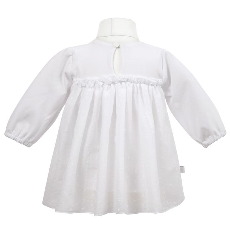 Sukienka dziewczęca z długim rękawem, biała, Eevi