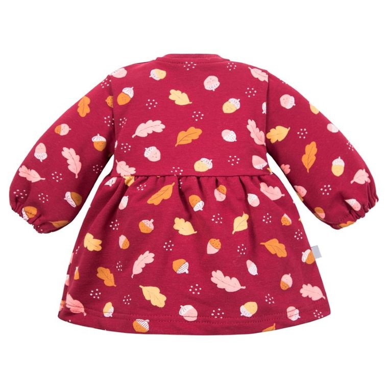 Sukienka dziewczęca z długim rękawem, bordowa, Eevi