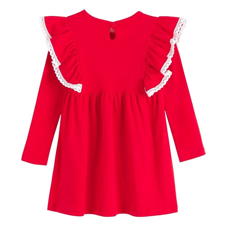 Sukienka dziewczęca z długim rękawem, czerwona, Nicol