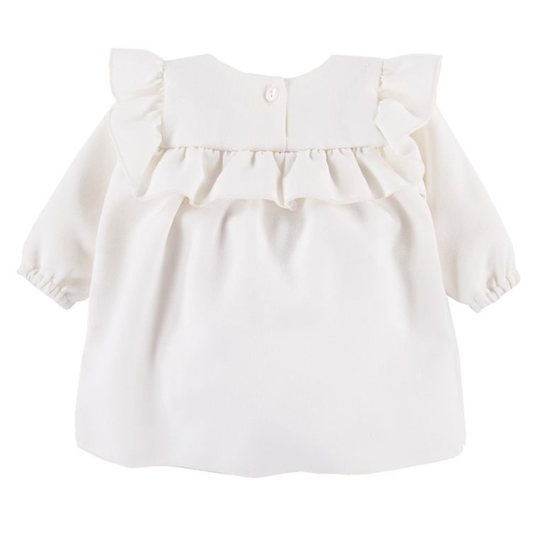 Sukienka dziewczęca z długim rękawem, ecru, Eevi