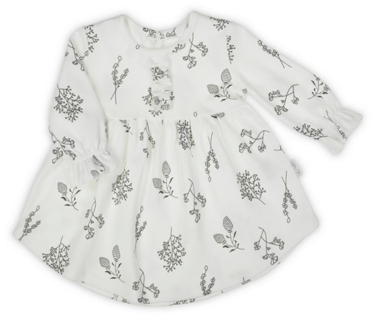 Sukienka dziewczęca z długim rękawem, ecru, Nicol