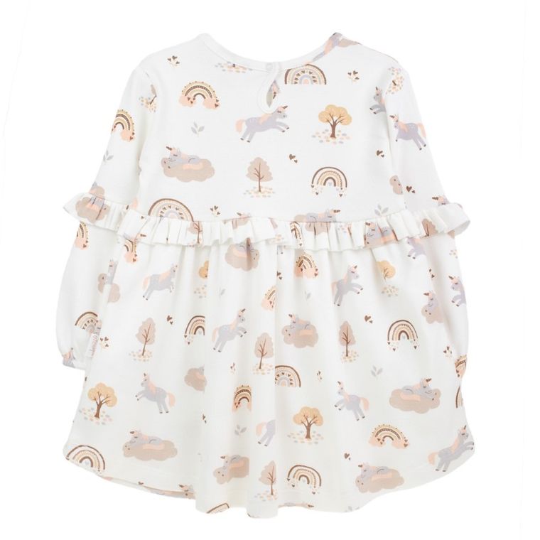 Sukienka dziewczęca z długim rękawem, ecru, Nicol