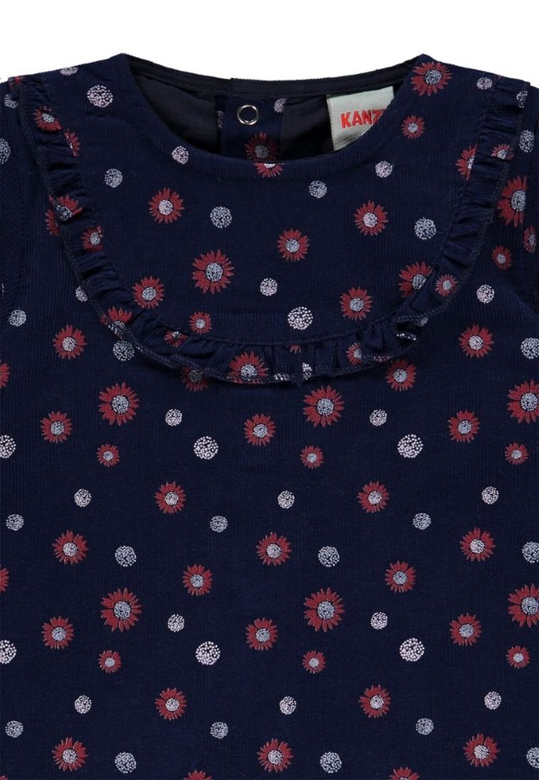 Sukienka dziewczęca z długim rękawem, granatowa, Kanz