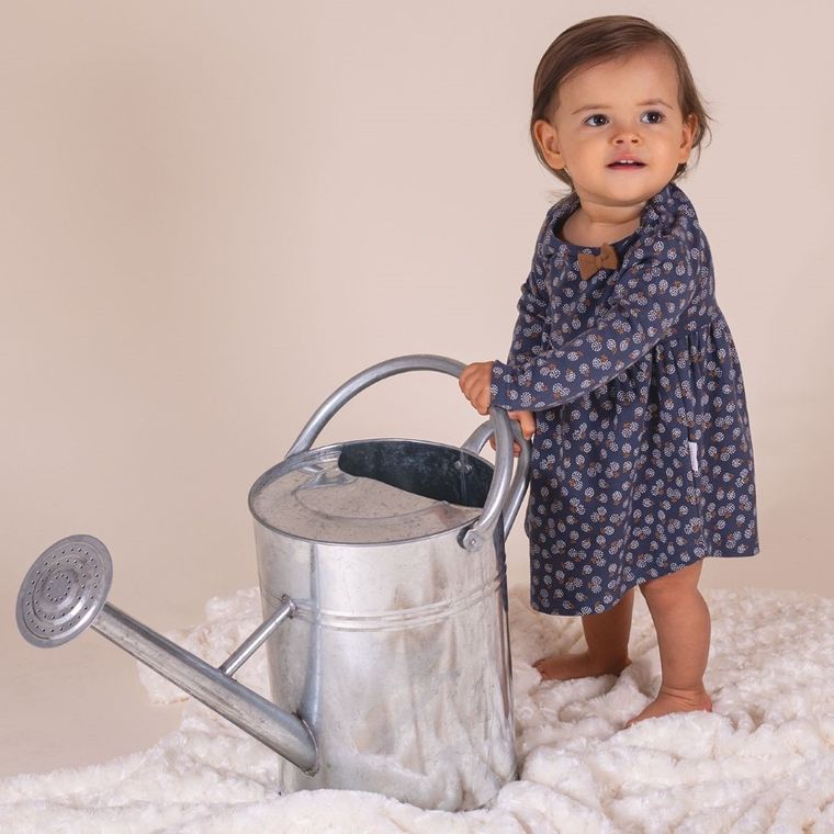 Sukienka dziewczęca z długim rękawem, granatowa, Nicol