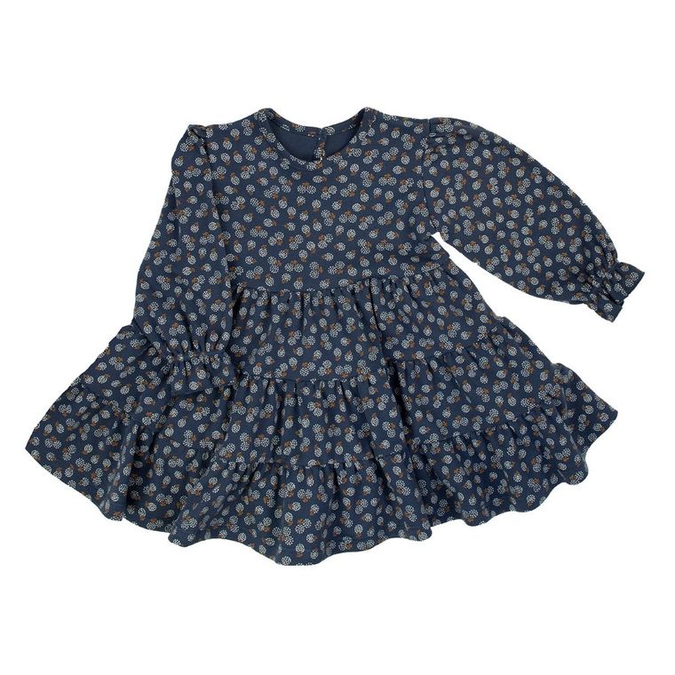 Sukienka dziewczęca z długim rękawem, granatowa, Nicol