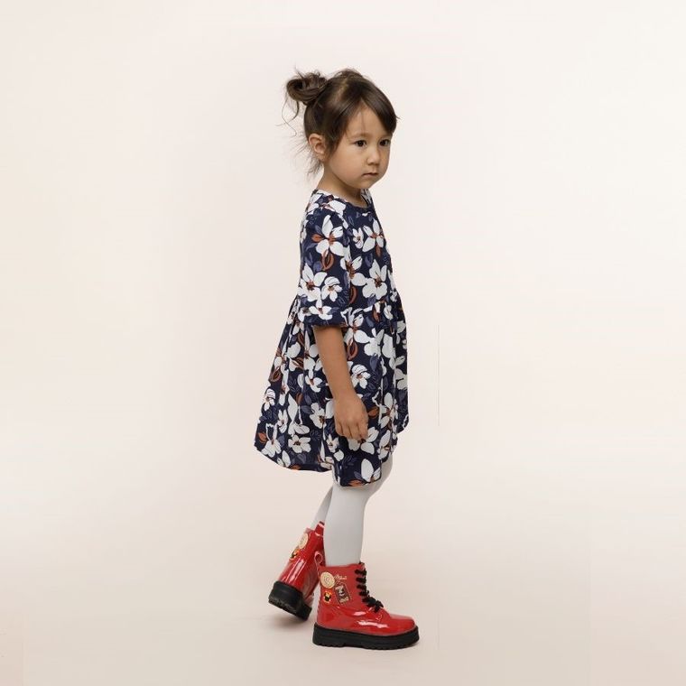 Sukienka dziewczęca z długim rękawem, granatowa, Pinokio