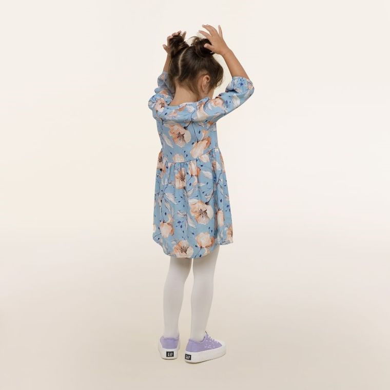 Sukienka dziewczęca z długim rękawem, niebieska, Pinokio