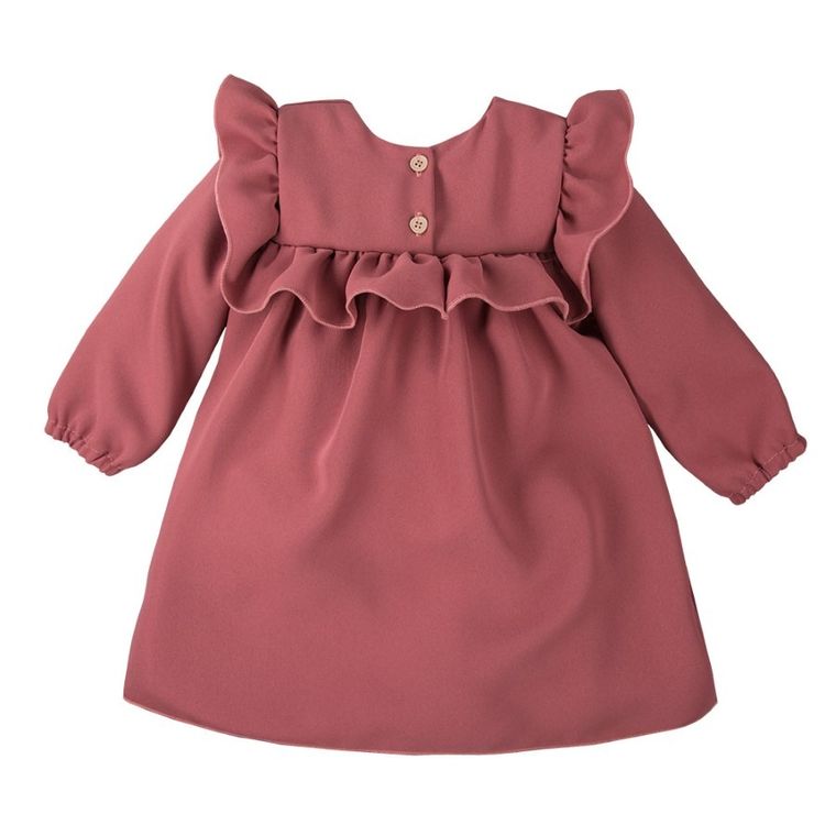 Sukienka dziewczęca z długim rękawem, różowa, Eevi