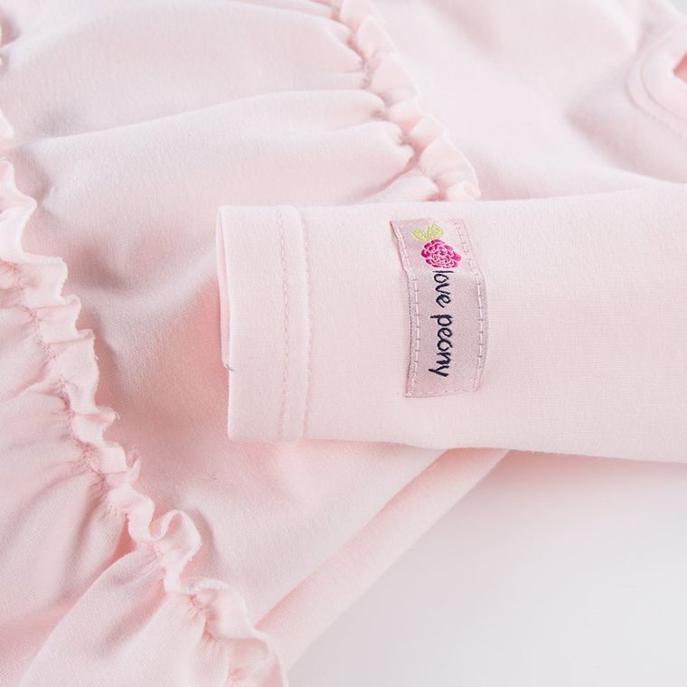 Sukienka dziewczęca z długim rękawem, różowa, Eevi