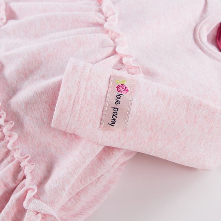 Sukienka dziewczęca z długim rękawem, różowa, Eevi