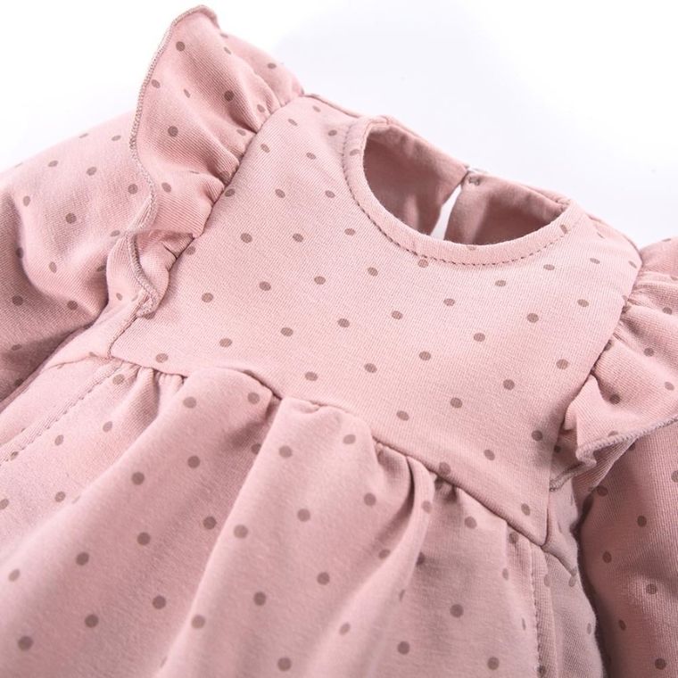 Sukienka dziewczęca z długim rękawem, różowa, Eevi