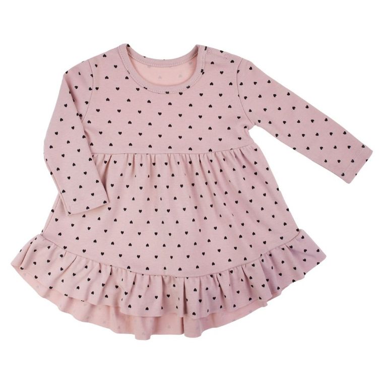 Sukienka dziewczęca z długim rękawem, różowa, Nicol