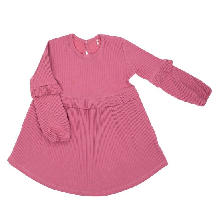Sukienka dziewczęca z długim rękawem, różowa, Nicol