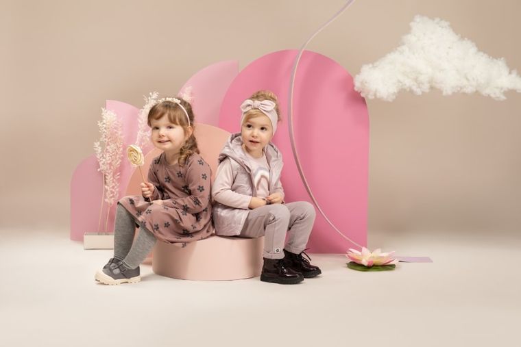 Sukienka dziewczęca z długim rękawem, różowa, Pinokio